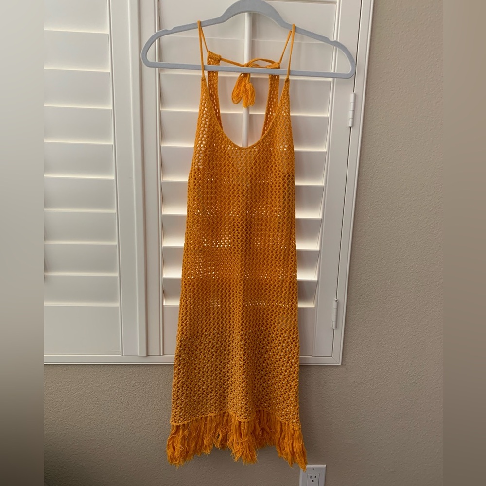 NWT Lovers + Friends Crochet Beaded Halter Dress